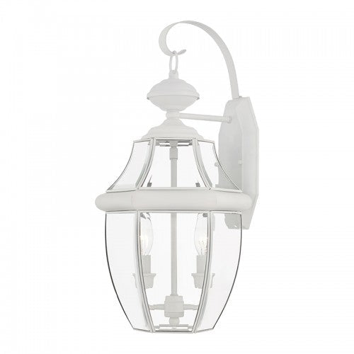 2 Light White Outdoor Wall Lantern Livex