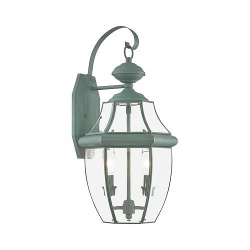 2 Light Verdigris Outdoor Wall Lantern Livex