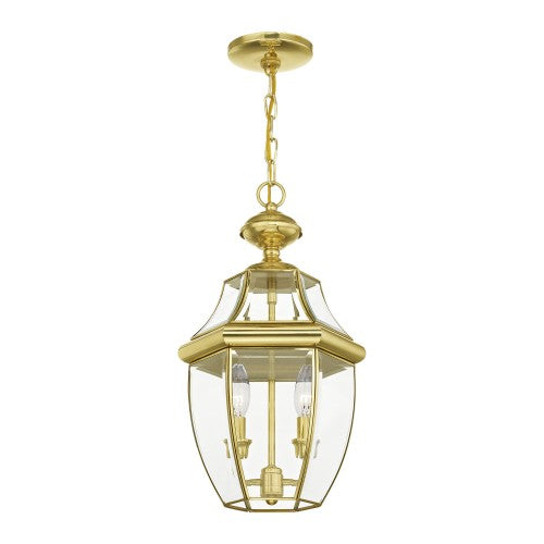 2 Light Polished Brass Outdoor Lantern Livex