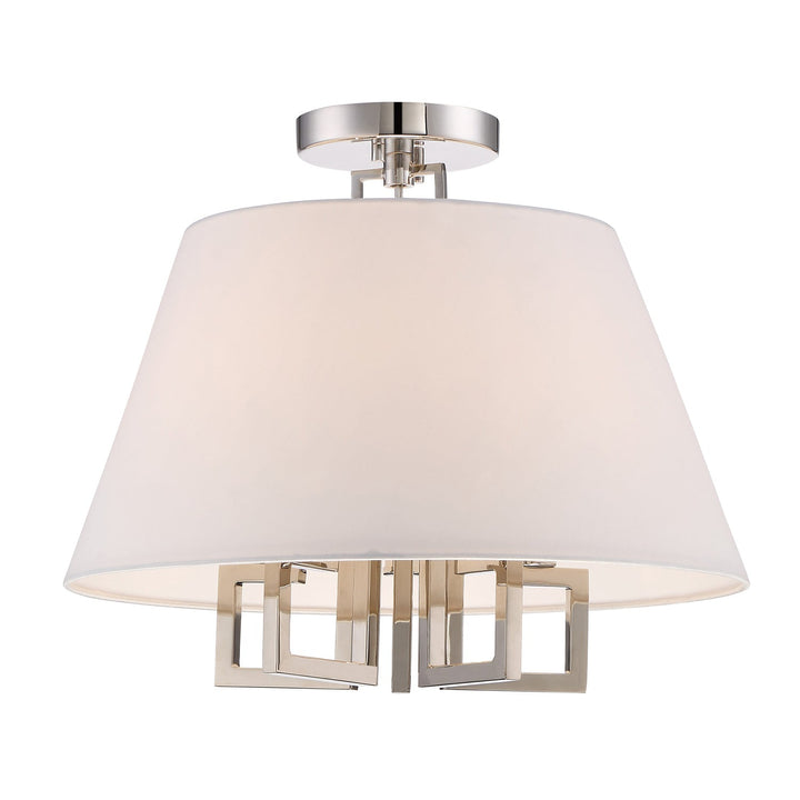 Libby Langdon Westwood 5 Light Polished Nickel Semi Flush Mount Crystorama