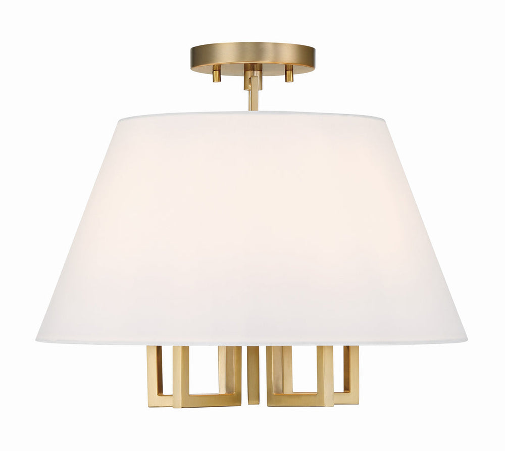 Libby Langdon Westwood 5 Light Vibrant Gold Semi Flush Mount Crystorama