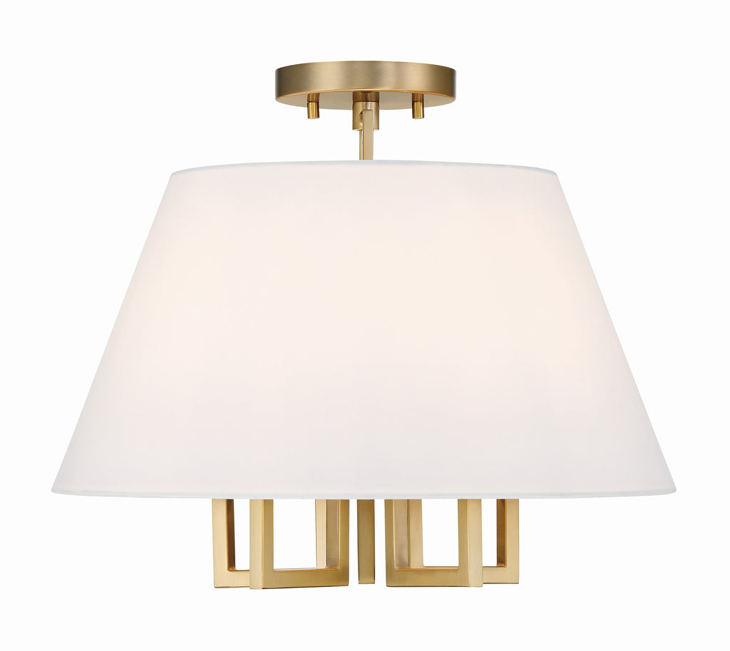 Libby Langdon Westwood 5 Light Vibrant Gold Semi Flush Mount Crystorama