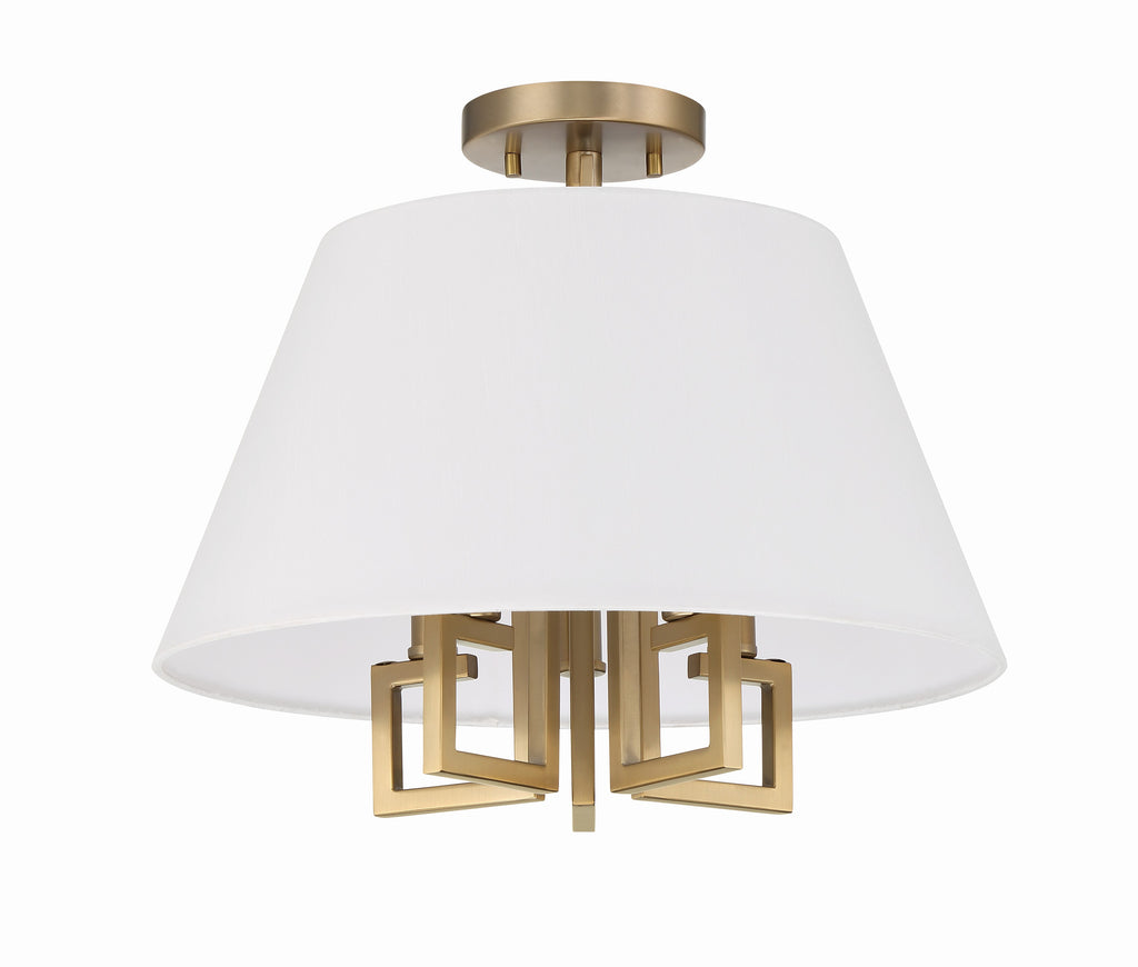 Libby Langdon Westwood 5 Light Vibrant Gold Semi Flush Mount Crystorama