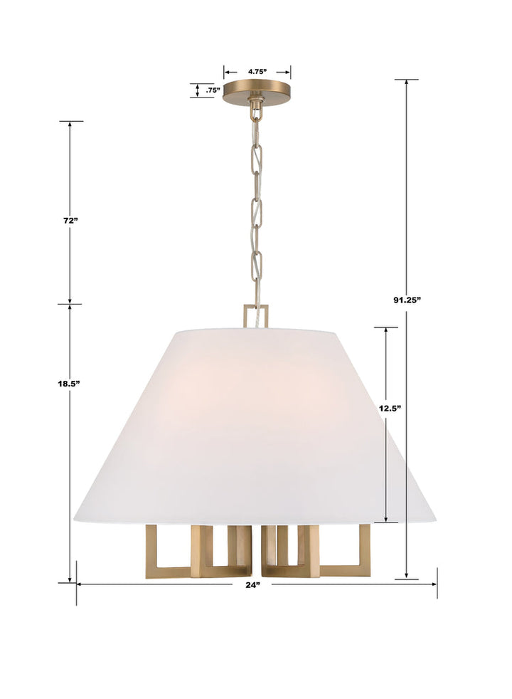Crystorama Crystorama Libby Langdon Westwood 6 Light Vibrant Gold Chandelier