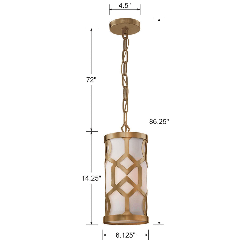 Libby Langdon Jennings 1 Light Aged Brass Mini Pendant Crystorama