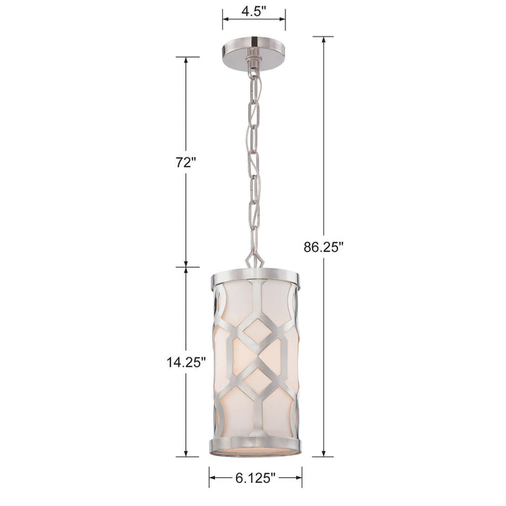 Libby Langdon Jennings 1 Light Polished Nickel Mini Pendant Crystorama