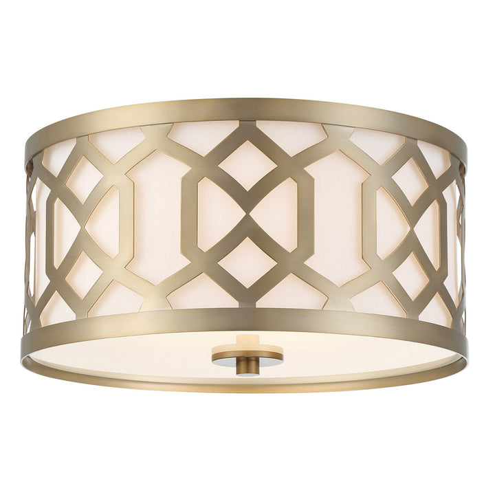 Libby Langdon Jennings 3 Light Aged Brass Flush Mount Crystorama