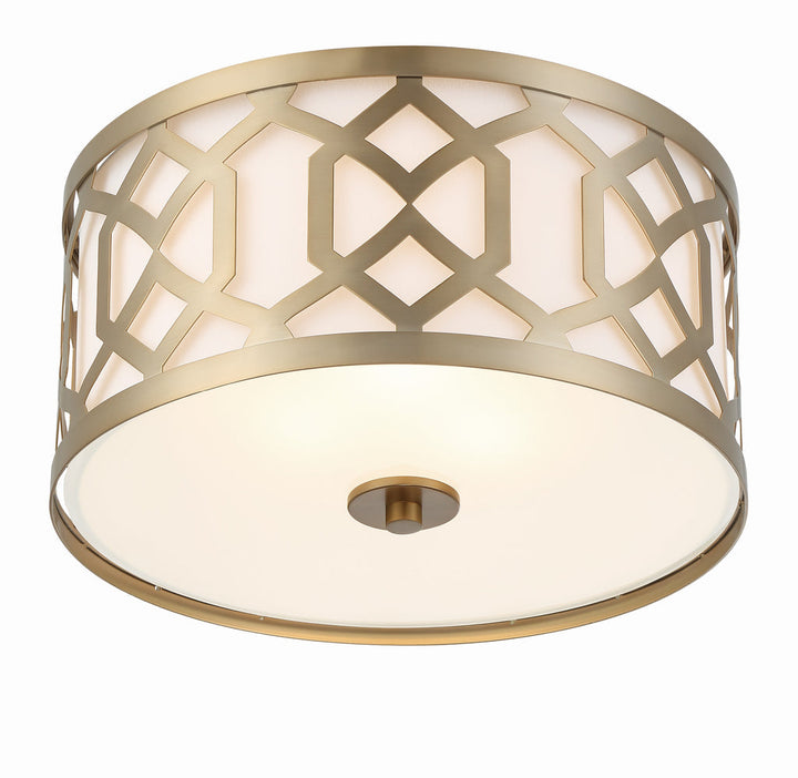 Libby Langdon Jennings 3 Light Aged Brass Flush Mount Crystorama