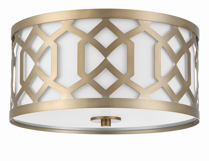 Libby Langdon Jennings 3 Light Aged Brass Flush Mount Crystorama