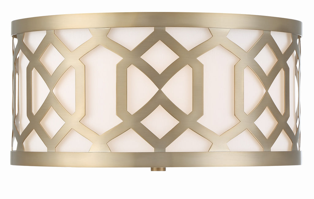 Libby Langdon Jennings 3 Light Aged Brass Flush Mount Crystorama