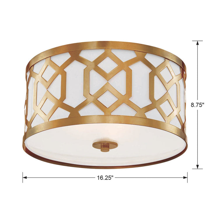 Libby Langdon Jennings 3 Light Aged Brass Flush Mount Crystorama