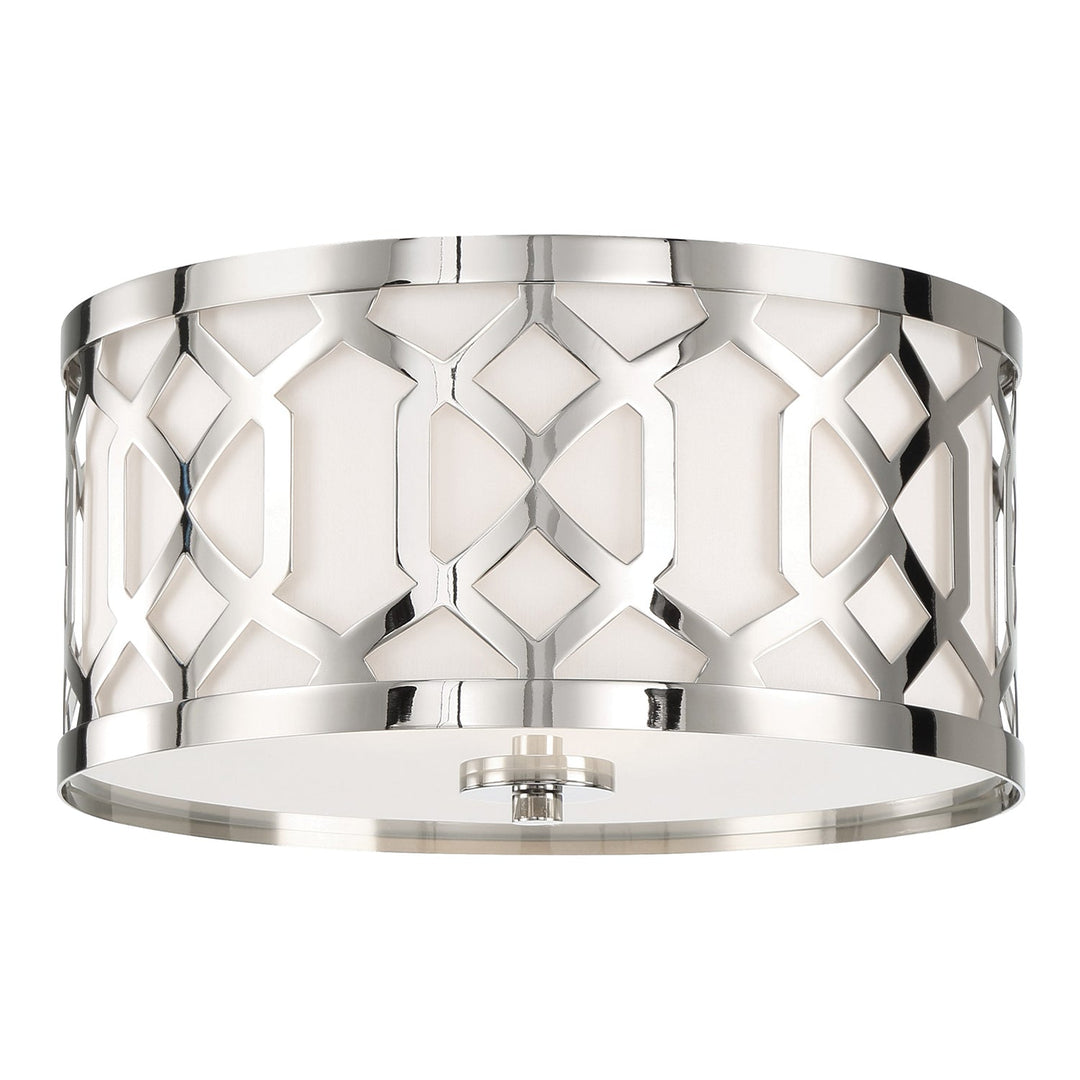 Libby Langdon Jennings 3 Light Polished Nickel Flush Mount Crystorama