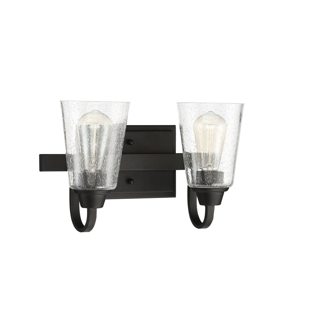 Grace 2 Light Vanity in Espresso (Clear Seeded Glass) CRAFTMADE