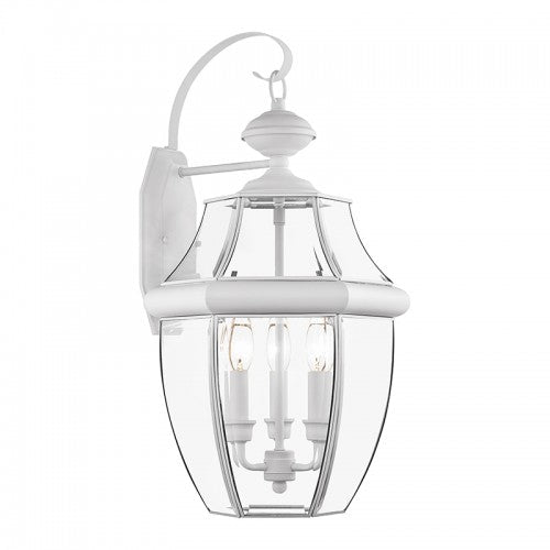 3 Light White Outdoor Wall Lantern Livex