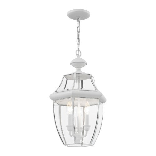 3 Light White Outdoor Lantern Livex