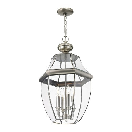 4 Light Brushed Nickel Outdoor Lantern Livex