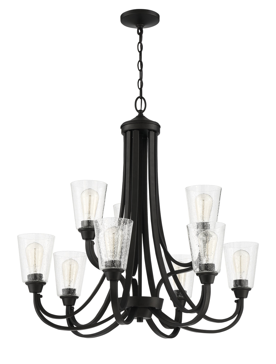 Grace 9 Light Chandelier in Espresso (Clear Seeded Glass) CRAFTMADE