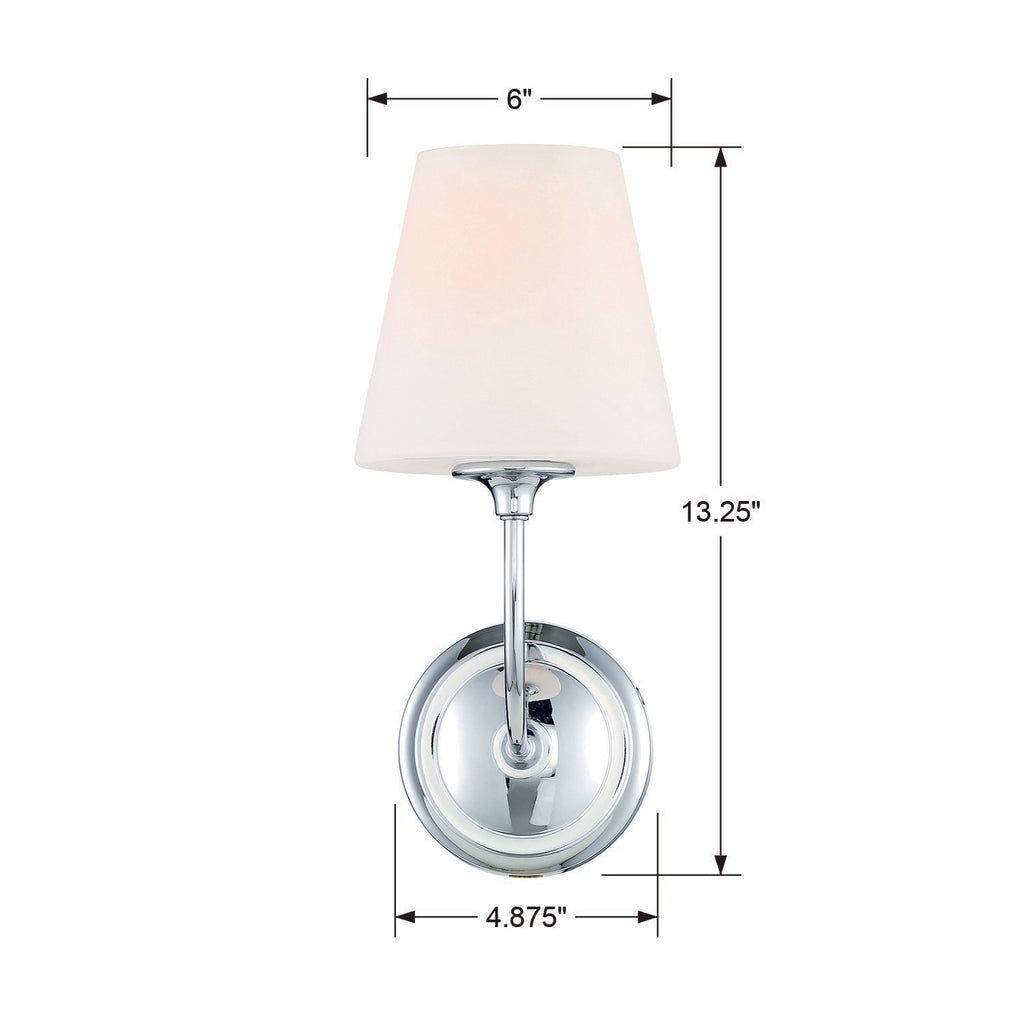 Crystorama Crystorama Libby Langdon Sylvan 1 Light Polished Chrome Sconce