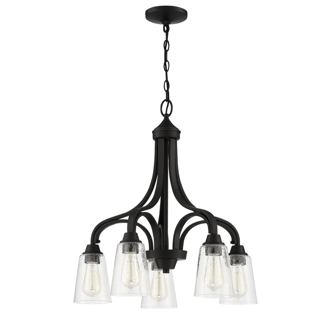 Grace 5 Light Down Chandelier in Espresso (Clear Seeded Glass) CRAFTMADE