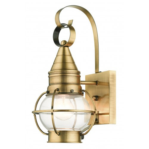 1 Light Antique Brass Outdoor Wall Lantern Livex