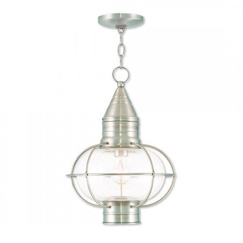 1 Light Brushed Nickel Outdoor Lantern Livex