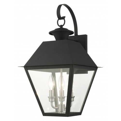 3 Light Black Outdoor Wall Lantern Livex