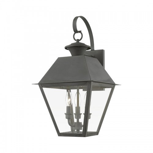 3 Light Charcoal Outdoor Large Wall Lantern Livex