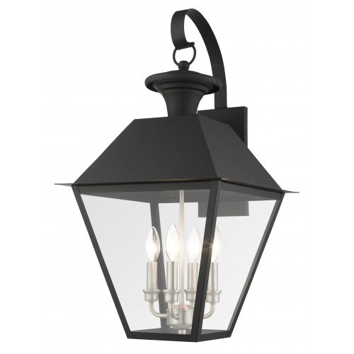 4 Light Black Outdoor Wall Lantern Livex