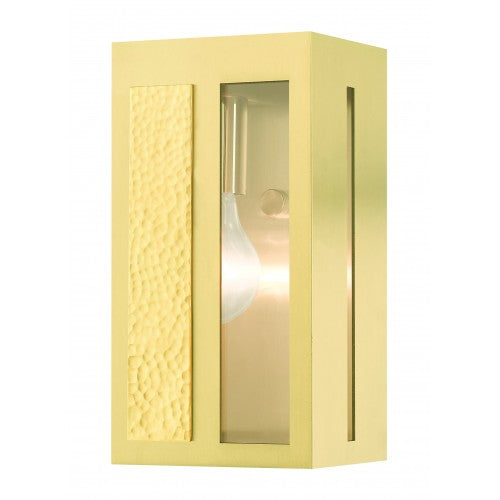 1 Light Satin Brass Outdoor ADA Wall Lantern Livex