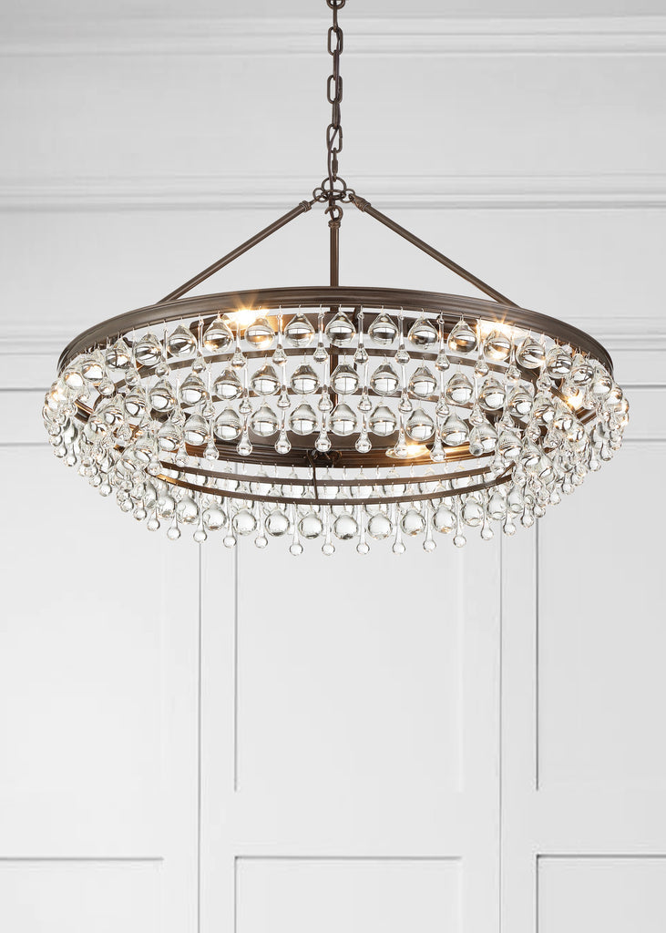 Crystorama Crystorama Calypso 6 Light Crystal Teardrop Vibrant Bronze Chandelier