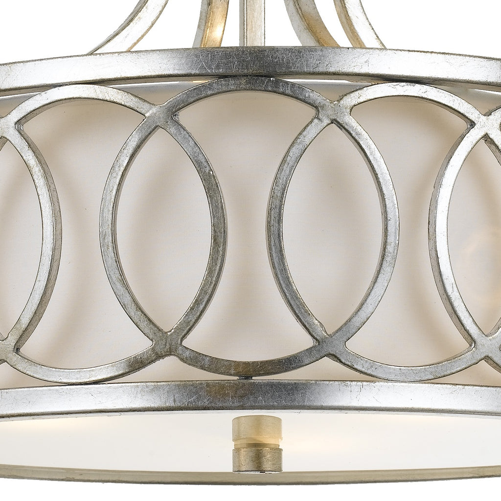 Libby Langdon Graham 3 Light Antique Silver Semi Flush Mount Crystorama