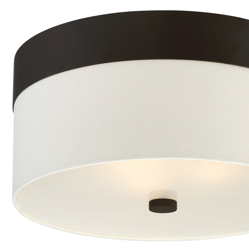 Libby Langdon Grayson 3 Light Dark Bronze Flush Mount Crystorama