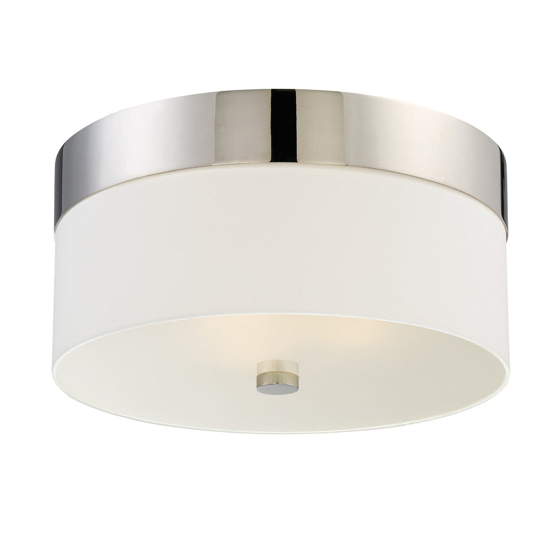 Libby Langdon Grayson 3 Light Polished Nickel Flush Mount Crystorama