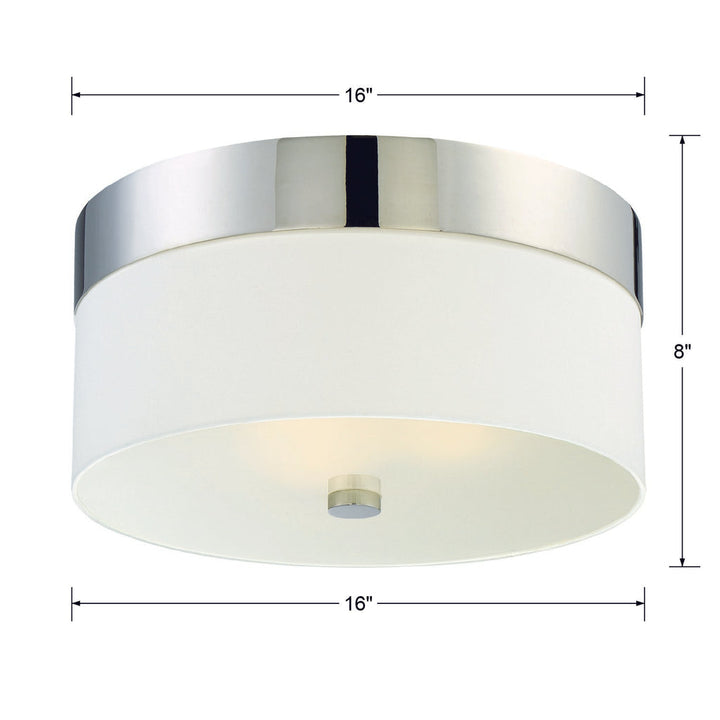 Libby Langdon Grayson 3 Light Polished Nickel Flush Mount Crystorama