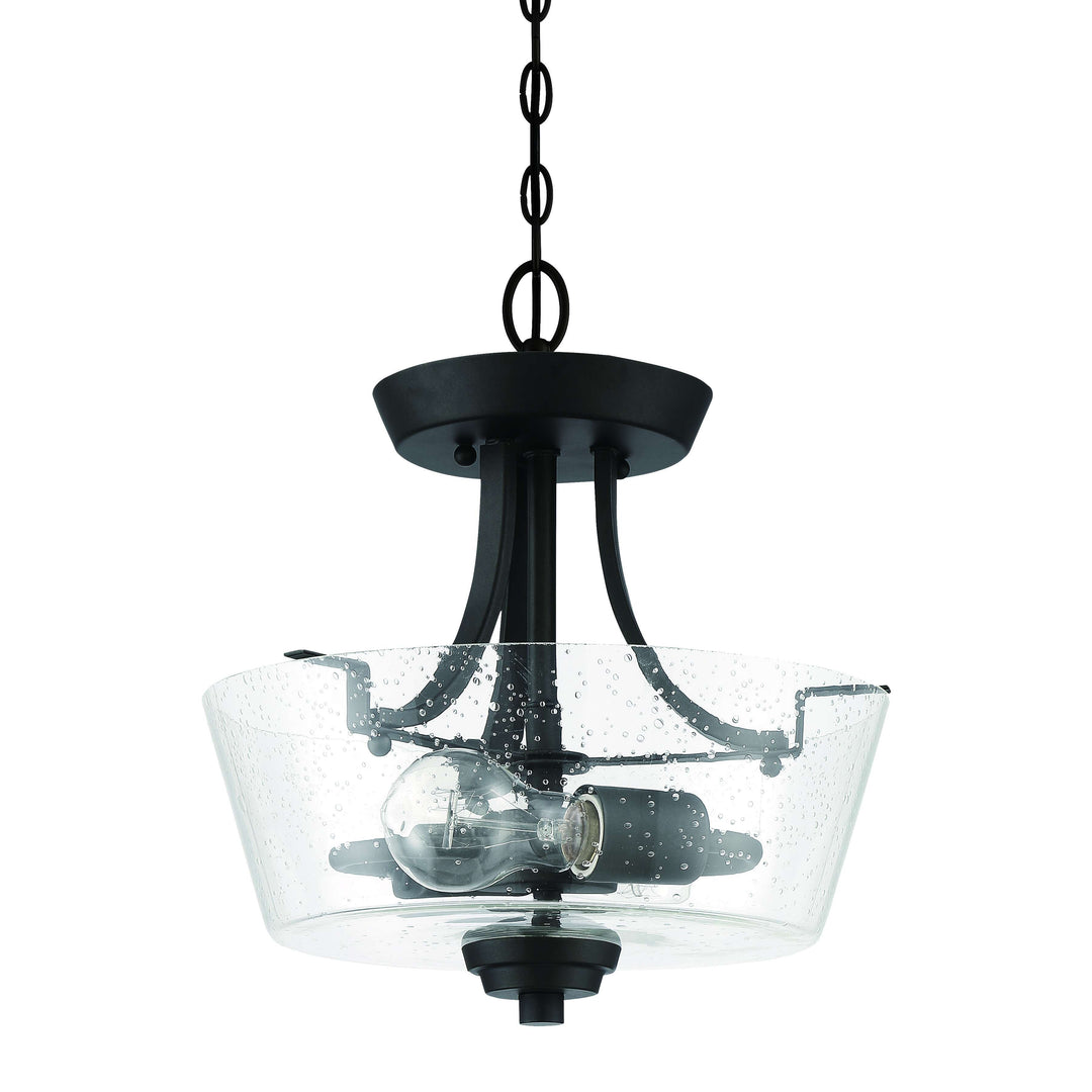 Grace 2 Light Convertible Semi Flush in Espresso (Clear Seeded Glass) CRAFTMADE