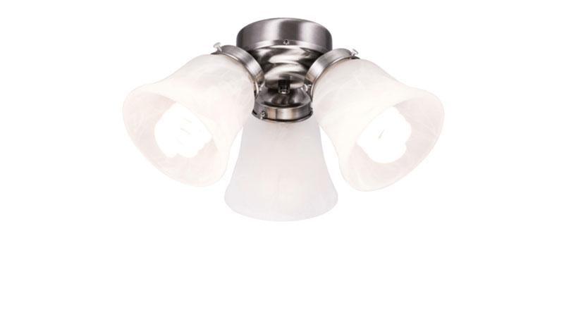 3-Light Nickel White Glass  LED Wind River