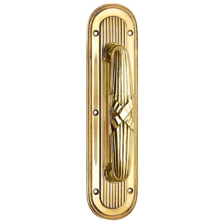 10 1/2 Inch Art Deco Style Door Pull and Plate COPPER MOUNTAIN HARDWARE
