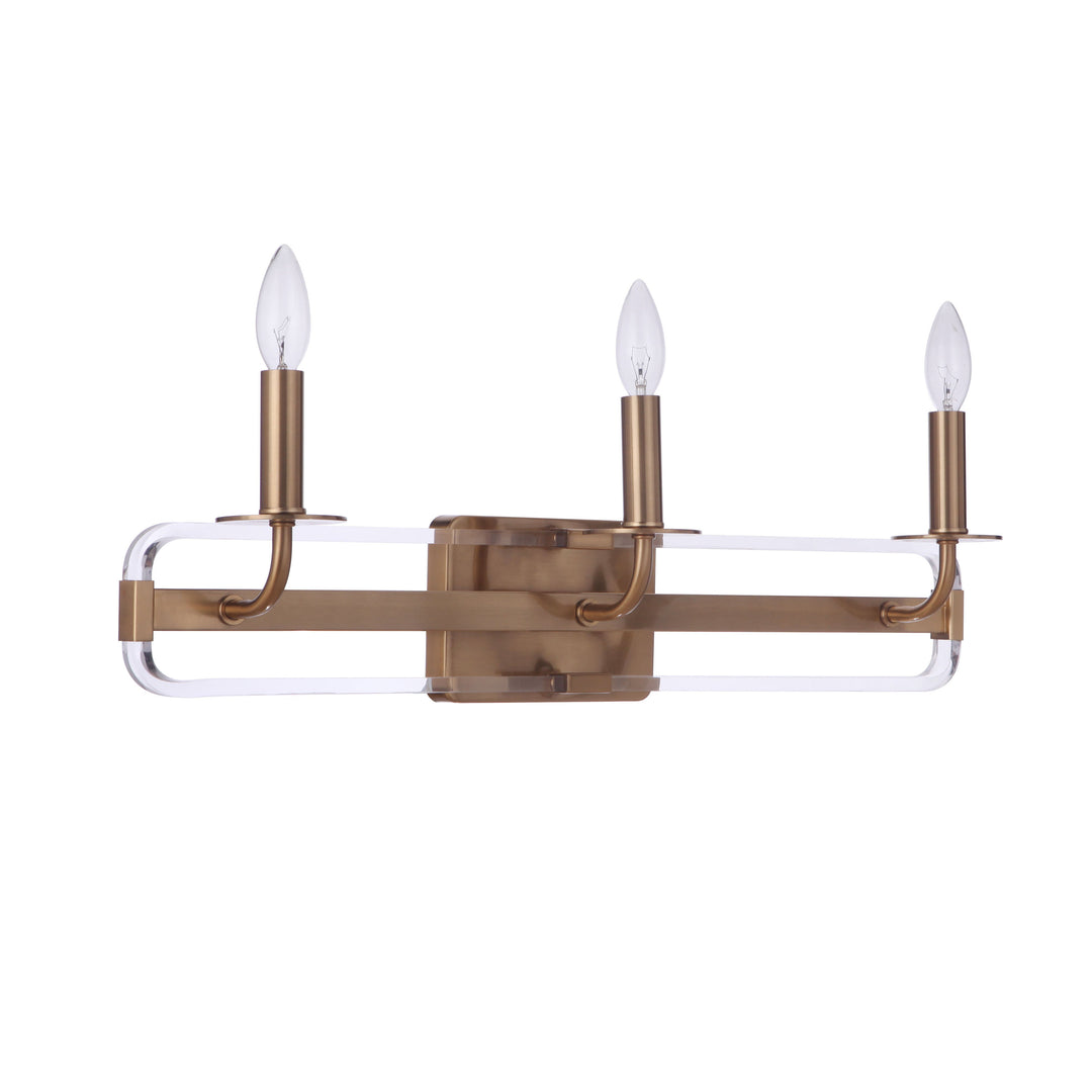 Graclyn 3 Light Vanity in Satin Brass CRAFTMADE