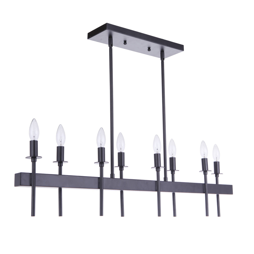 Larrson 8 Light Island in Flat Black CRAFTMADE