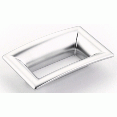 3 1/2 Inch (2 1/2 Inch c-c) Finestrino Flared Rectangle Pull (Matte Chrome Finish) SCHAUB