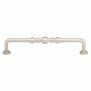 3 1/2 Inch (3 Inch c-c) Solid Brass Spindle Pull Brushed Nickel Finish EMTEK