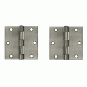 3 1/2 Inch x 3 1/2 Inch Steel Hinge (Antique Nickel Finish) DELTANA