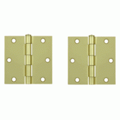 3 1/2 Inch x 3 1/2 Inch Steel Hinge (Brushed Brass Finish) DELTANA