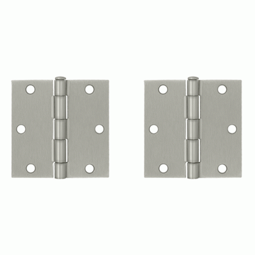 3 1/2 Inch x 3 1/2 Inch Steel Hinge (Brushed Nickel Finish) DELTANA