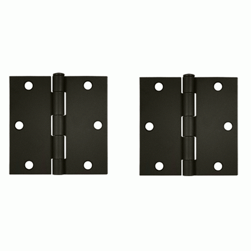 3 1/2 Inch x 3 1/2 Inch Steel Hinge (Oil Rubbed Bronze Finish) DELTANA