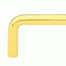 3 3/4 Inch (3 1/2 Inch c-c) Solid Brass Wire Pull (Polished Brass Finish) EMTEK