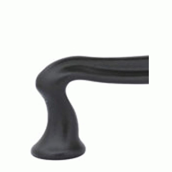 3 3/4 Inch (3 Inch c-c) Tuscany Bronze Art Nouveau Pull (Matte Black Finish) EMTEK