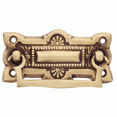 3 3/4 Inch (3 Inch c-c) Art Deco Solid Brass Drawer Pull