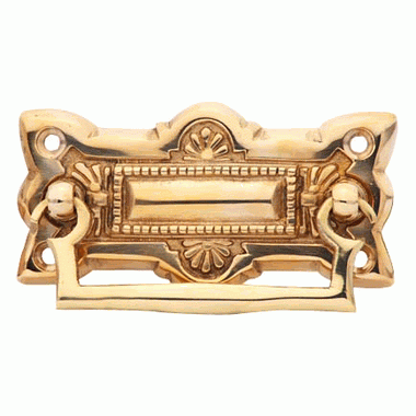 3 3/4 Inch Art Deco Solid Brass Drawer Pull (Polished Brass Finish) COPPER MOUNTAIN HARDWARE