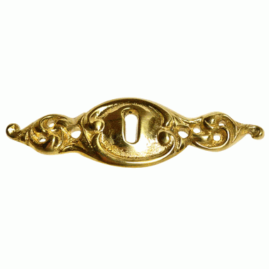 3 3/4 Inch Solid Brass Victorian Escutcheon (Polished Brass Finish) COPPER MOUNTAIN HARDWARE